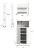 Garderobe Set 4-teilig SystemX in wei Hochglanz Garderobenkombination 117 cm