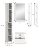 Garderobe Set 5-teilig SystemX in wei Hochglanz Garderobenkombination 153 cm