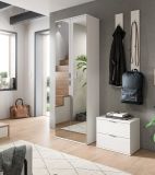 Garderobe Set 4-teilig SystemX in wei Hochglanz Garderobenkombination 128 cm