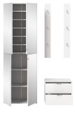 Garderobe Set 4-teilig SystemX in wei Hochglanz Garderobenkombination 128 cm
