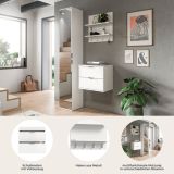 Garderobe Set 3-teilig SystemX in wei Hochglanz Garderobenkombination 97 x 193 cm