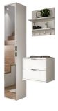 Garderobe Set 3-teilig SystemX in wei Hochglanz Garderobenkombination 97 x 193 cm