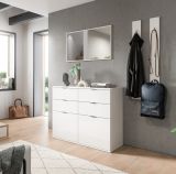Garderobe Set 4-teilig SystemX in wei Hochglanz Garderobenkombination 166 cm