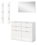 Garderobe Set 4-teilig SystemX in wei Hochglanz Garderobenkombination 166 cm