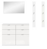 Garderobe Set 4-teilig SystemX in wei Hochglanz Garderobenkombination 166 cm