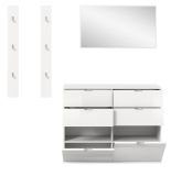 Garderobe Set 4-teilig SystemX in wei Hochglanz Garderobenkombination 166 cm