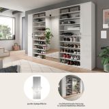 Garderobenschrank mit Spiegeltr SystemX in wei Hochglanz Schuhschrank 281 x 193 cm