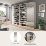 Garderobenschrank mit Spiegeltr SystemX in wei Hochglanz Schuhschrank 251 x 193 cm