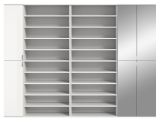 Garderobenschrank mit Spiegeltr SystemX in wei Hochglanz Schuhschrank 251 x 193 cm