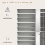 Garderobenschrank mit Spiegeltr SystemX in wei Schuhschrank 221 x 193 cm