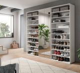 Garderobenschrank mit Spiegeltr SystemX in wei Schuhschrank 221 x 193 cm