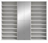 Garderobenschrank mit Spiegeltr SystemX in wei Schuhschrank 221 x 193 cm