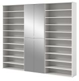 Garderobenschrank mit Spiegeltr SystemX in wei Schuhschrank 221 x 193 cm