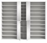 Garderobenschrank mit Spiegeltr SystemX in wei Schuhschrank 221 x 193 cm