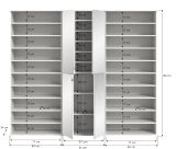 Garderobenschrank mit Spiegeltr SystemX in wei Schuhschrank 221 x 193 cm
