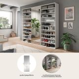 Garderobenschrank mit Spiegeltr SystemX in wei Schuhschrank 221 x 193 cm