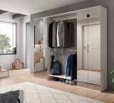 Garderobenschrank mit Spiegeltr SystemX in wei Schuhschrank 232 x 193 cm