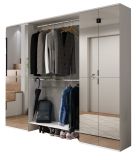 Garderobenschrank mit Spiegeltr SystemX in wei Schuhschrank 232 x 193 cm