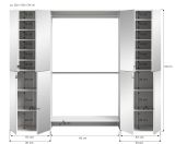 Garderobenschrank mit Spiegeltr SystemX in wei Schuhschrank 232 x 193 cm
