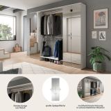 Garderobenschrank mit Spiegeltr SystemX in wei Schuhschrank 232 x 193 cm