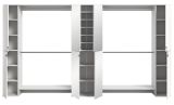 Garderobenschrank mit Spiegeltr SystemX in wei Hochglanz Schuhschrank 341 x 193 cm