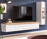 Wohnwand Siena in wei und Artisan Eiche Wohnkombination hngend / stehend