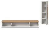 Wohnwand Siena in wei und Artisan Eiche Wohnkombination hngend / stehend