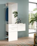 Garderobe Set 2-teilig Carry in wei Garderobenkombination mit Spiegel 104 x 190 cm