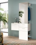 Garderobe Set 2-teilig Carry in wei Garderobenkombination mit Spiegel 104 x 190 cm