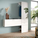 Garderobe Set 2-teilig Carry in wei Garderobenkombination mit Spiegel 156 x 190 cm