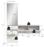 Garderobe Set 2-teilig Carry in wei Garderobenkombination mit Spiegel 156 x 190 cm