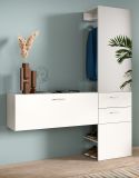 Garderobe Set 2-teilig Carry in wei Garderobenkombination mit Spiegel 156 x 190 cm