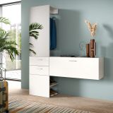 Garderobe Set 2-teilig Carry in wei Garderobenkombination mit Spiegel 156 x 190 cm