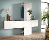 Garderobe Set 2-teilig Carry in wei Garderobenkombination mit Spiegel 156 x 190 cm