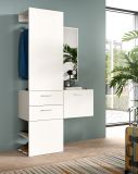 Garderobe Set 3-teilig Carry in wei Garderobenkombination mit Spiegel 104 x 190 cm