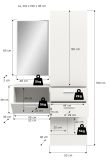 Garderobe Set 3-teilig Carry in wei Garderobenkombination mit Spiegel 104 x 190 cm