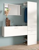 Garderobe Set 3-teilig Carry in wei Garderobenkombination mit Spiegel 156 x 190 cm