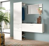 Garderobe Set 3-teilig Carry in wei Garderobenkombination mit Spiegel 156 x 190 cm
