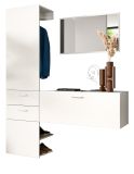 Garderobe Set 3-teilig Carry in wei Garderobenkombination mit Spiegel 156 x 190 cm