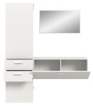 Garderobe Set 3-teilig Carry in wei Garderobenkombination mit Spiegel 156 x 190 cm