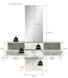 Garderobe Set 3-teilig Carry in wei Garderobenkombination mit Spiegel 156 x 190 cm