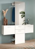 Garderobe Set 3-teilig Carry in wei Garderobenkombination mit Spiegel 156 x 190 cm