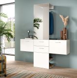 Garderobe Set 3-teilig Carry in wei Garderobenkombination mit Spiegel 156 x 190 cm
