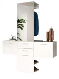 Garderobe Set 3-teilig Carry in wei Garderobenkombination mit Spiegel 156 x 190 cm