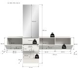 Garderobe Set 3-teilig Carry in wei Garderobenkombination mit Spiegel 208 x 190 cm