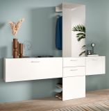 Garderobe Set 3-teilig Carry in wei Garderobenkombination mit Spiegel 208 x 190 cm