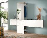 Garderobe Set 3-teilig Carry in wei Garderobenkombination mit Spiegel 208 x 190 cm