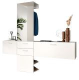 Garderobe Set 3-teilig Carry in wei Garderobenkombination mit Spiegel 208 x 190 cm