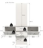 Garderobe Set 3-teilig Carry in wei Garderobenkombination 156 x 190 cm