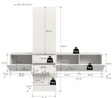 Garderobe Set 3-teilig Carry in wei Garderobenkombination 208 x 190 cm